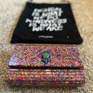 Kurt Geiger Party Eagle Glitter Acrylic Clutch